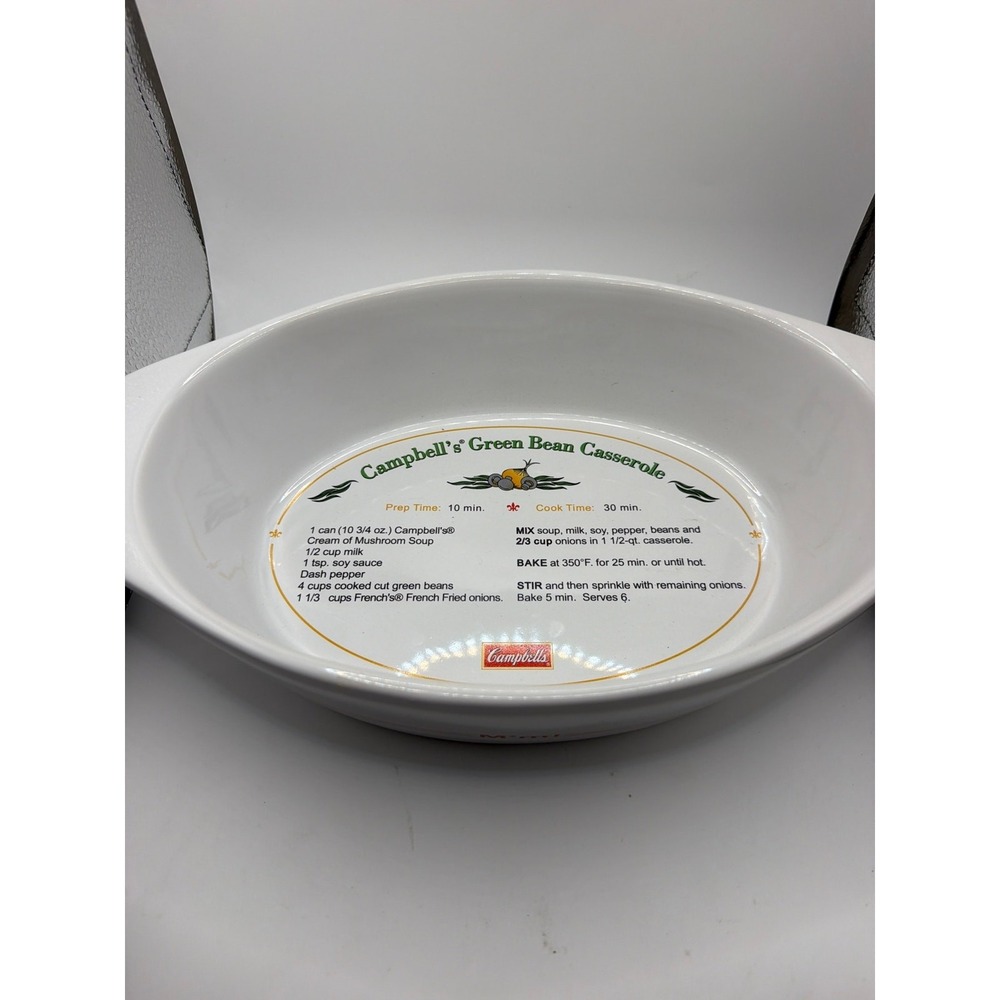 Campbell's Soup Green Bean Casserole 2008 baking dish / recipe